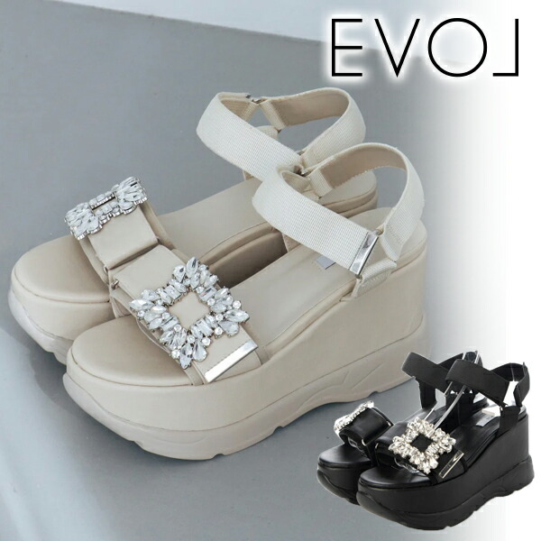 【継続期間制限事項10%OFF+エントリーでP2倍】【取っておく商いもの】EVOL イーボル  厚底バックルサンダル IW5366 6月中～7月中入荷予定を組む 信用販売決済当てはめる不可 信用販売決済当てはめる不可 26SS 2026春夏 新作 とり止める返品不可