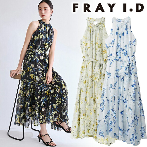 【百貨店SALE押さえる15%OFF+WエントリーでP4倍】【即日送りとどける】FRAY I.D フレイアイディー  ホルターネックシアープリントワンピース FWFO261092   26SS 2026春夏 新作 とり止める返品不可