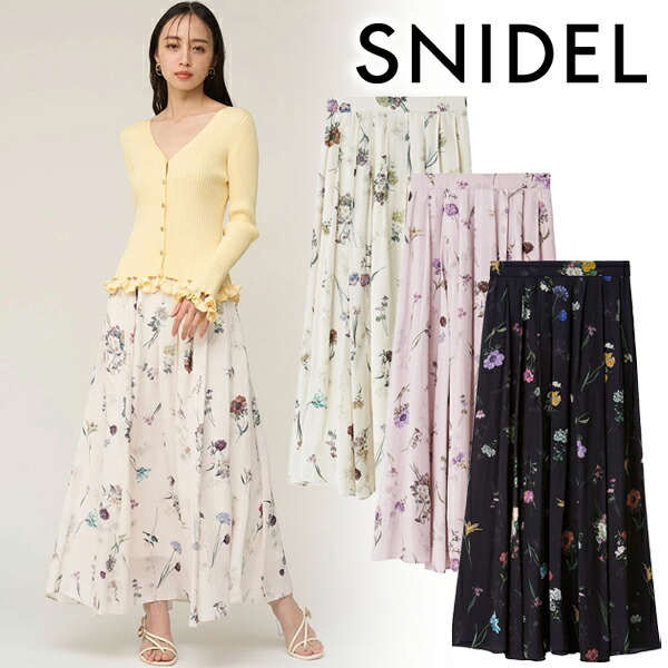 【百貨店SALE制限事項10%OFF+WエントリーでP4倍】【週末も即日送りとどける】SNIDEL スナイデル  フローラルプリントフレアスカート SWFS261085   26SS 2026春夏 新作 とり止める返品不可