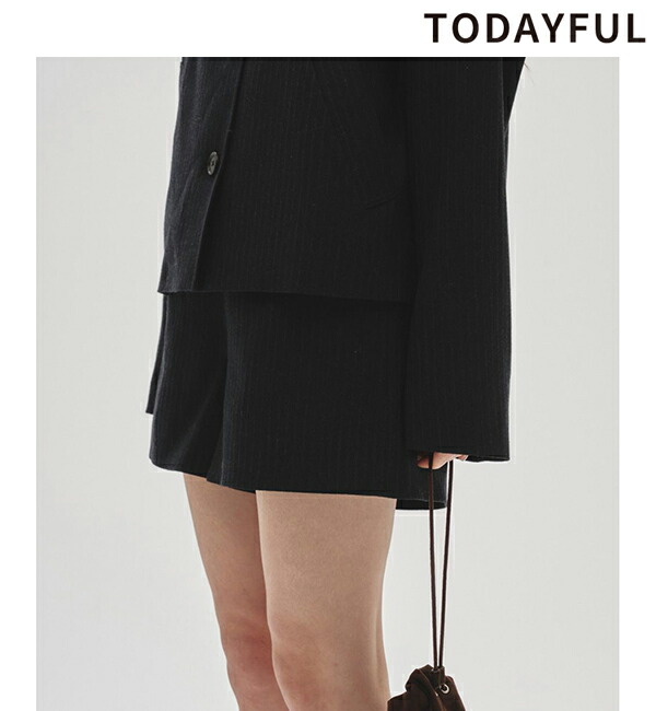 新品todayful ウールツイル ショートパンツ ダークブラウン｜セール
