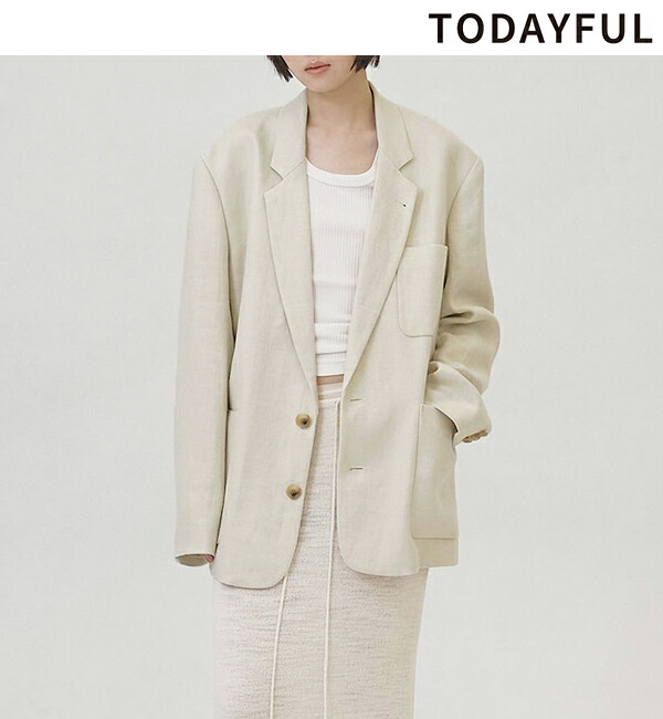 【即日発送(火曜除く)】TODAYFUL トゥデイフル Boyfriend Linen Jacket 12610107 ボーイフレンドリネンジャケット 2026spring/summer 2026春夏 新作 キャンセル返品不可