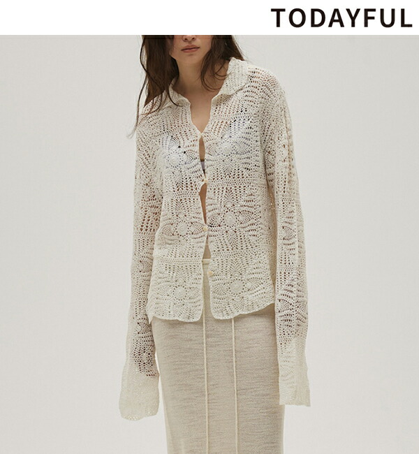 【予約商品】TODAYFUL トゥデイフル Crochet Lace Shirts 12610420 4月末～5月末入荷予定 後払い決済利用不可 クロシェレースシャツ 2026spring/summer 2026春夏 新作 キャンセル返品不可