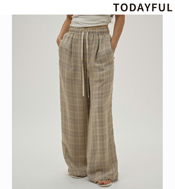 【5昼日なか制限事項10%OFF 5/18(月)まで】【即日送りとどける】TODAYFUL トゥデイフル  Check Jacquard Pants 12610710   チェックジャガードパンツ 2026spring/summer 2026春夏 新作 取り止める返品不可 レディースファッション-パンツ-ボトムス