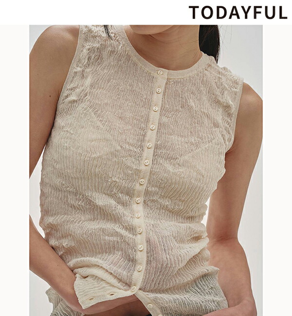 【予約商品】TODAYFUL トゥデイフル 2way Sheer Knitvest 12610523 5月末～6月末入荷予定 後払い決済利用不可 2026spring/summer 2026春夏 新作 キャンセル返品不可