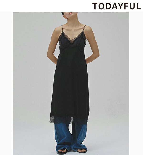 【取って置く商いもの】TODAYFUL トゥデイフル  Satin Lace Dress 12610317 6月中～7月中入荷予定を組む 後ばらい決済当て嵌める不可 2026Prefall 2026秋冬 新作 取り止める返品不可 ワンピース-レディースファッション