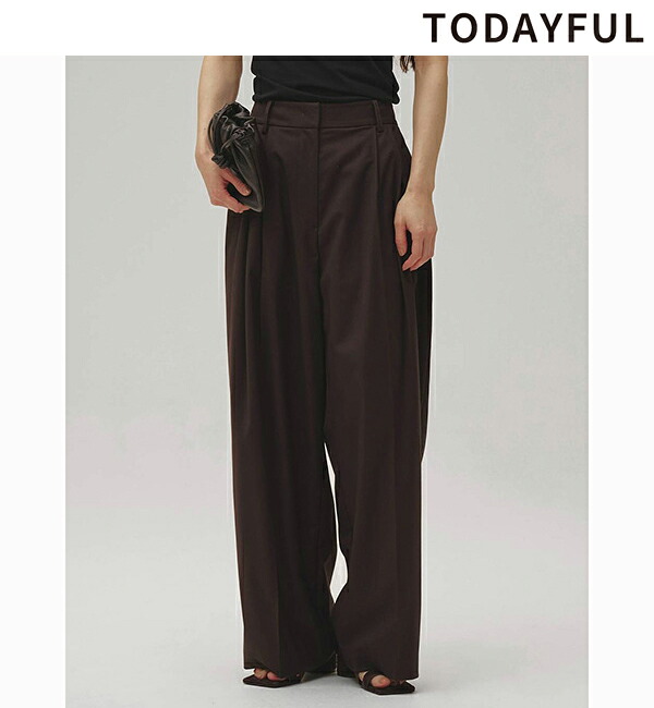 【取って置く商いもの】TODAYFUL トゥデイフル  Lightweight Tuck Trousers 12610723 6月上～7月上入荷予定を組む 後ばらい決済当て嵌める不可 2026Prefall 2026秋冬 新作 とり止める返品不可