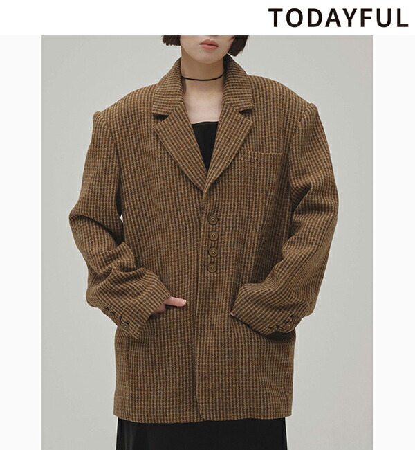 【取っておく商いもの】TODAYFUL トゥデイフル  Wool100% Check Jacket 12620101 9月末～10月末入荷予定を組む 後ばらい決済受け入れる不可 2026Prefall 2026秋冬 新作 取りやめる返品不可