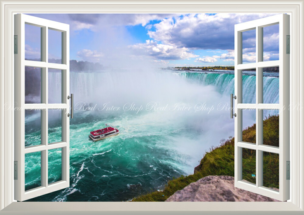 Wall Paper Weatherability Paint Interior For Scenery Niagara Falls Boat Elation Healing Change Waterfall Character Black Wtf 002ma1 830mm 585mm