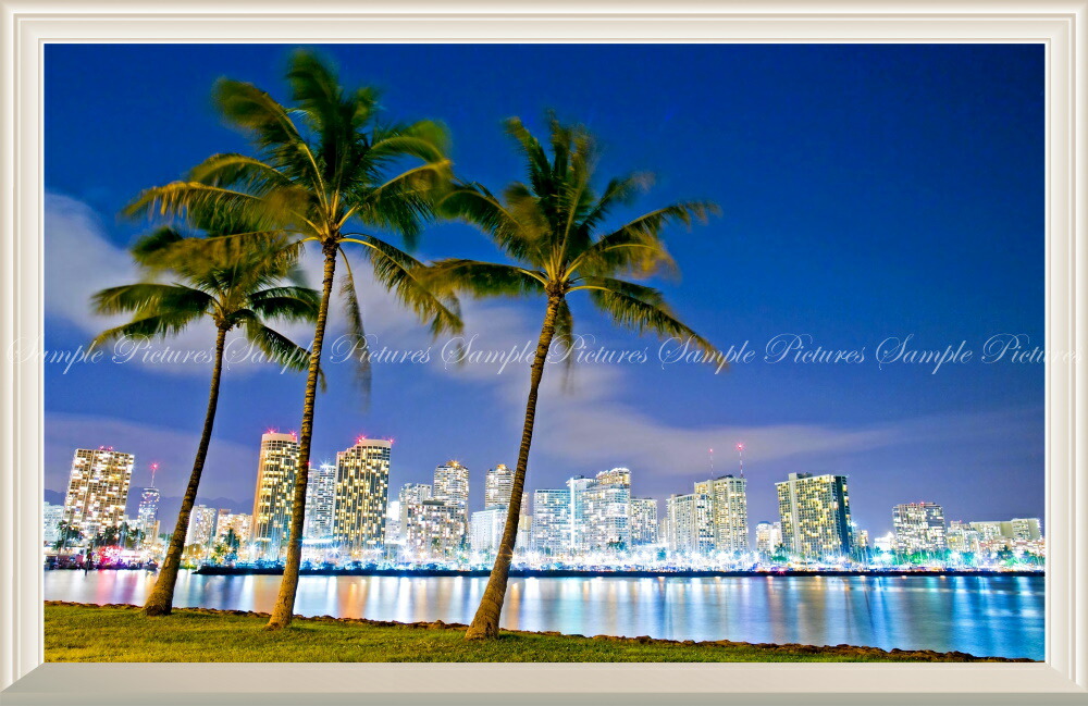 楽天市場 絵画風 壁紙ポスター はがせるシール式 窓の景色 ハワイ ホノルル ビーチパーク 夜景 オアフ島 海 扉なし窓仕様 キャラクロ Hwi 011nw1 ワイド版 901mm 585mm 建築用壁紙 耐候性塗料 インテリア レアルインターショップ