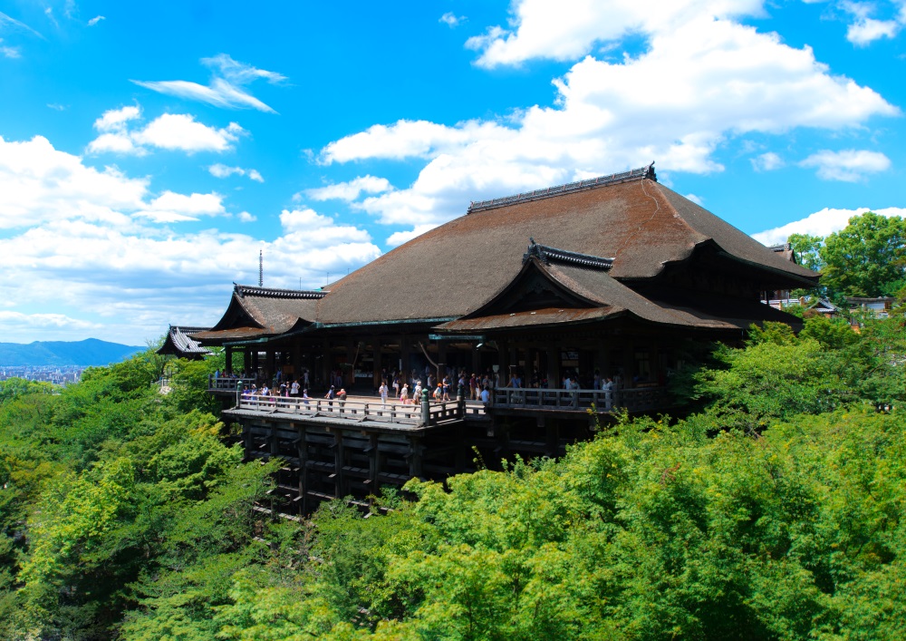 絵画風 壁紙ポスター (はがせるシール式) 清水寺 きよみず 舞台 音羽山 キャラクロ KMD-006A1 (A1版 830mm×585mm) ＜日本製＞ ウォールステッカー お風呂ポスター
