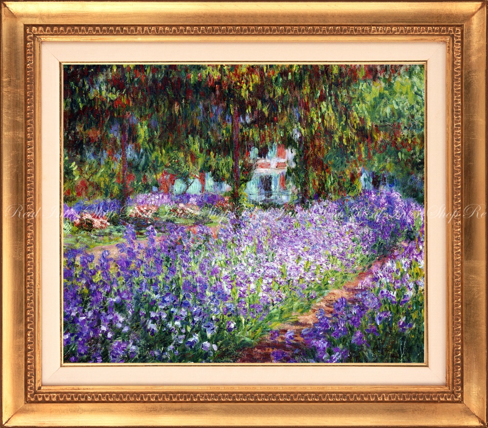 楽天市場 絵画風 壁紙ポスター はがせるシール式 クロード モネ モネの庭のアヤメ 1900年 オルセー美術館 額縁印刷 トリックアート キャラクロ K Mon 024sgh2 594mm 5mm 建築用壁紙 耐候性塗料 インテリア レアルインターショップ