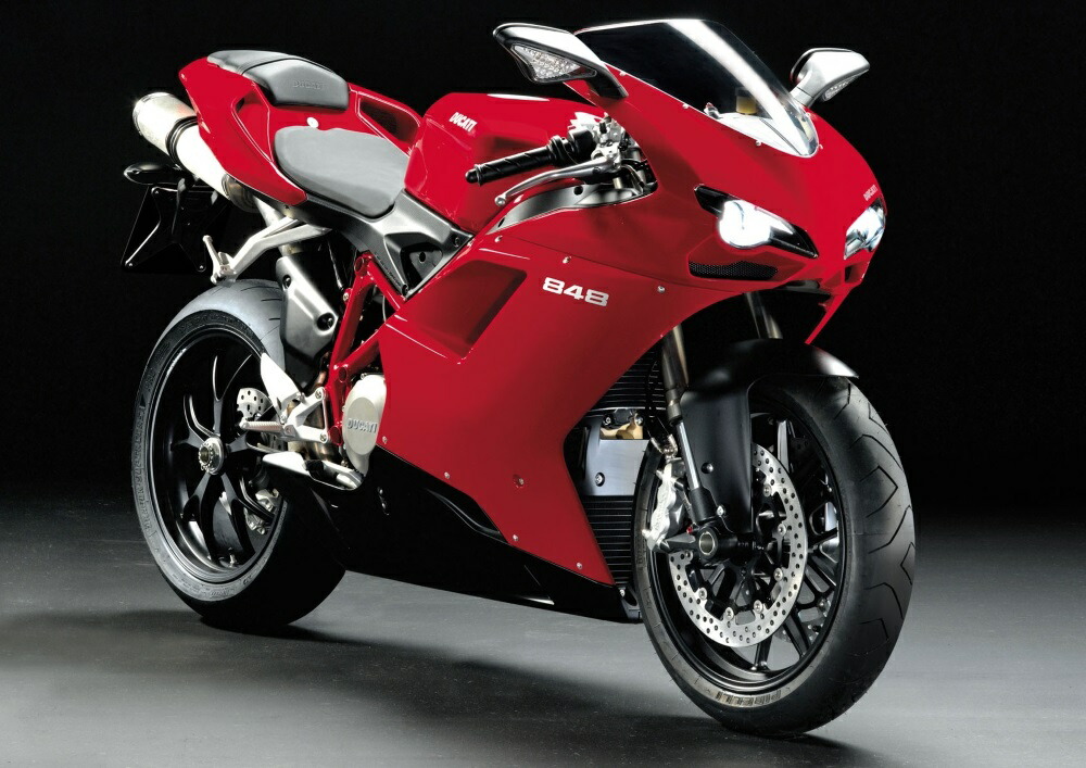 絵画風 壁紙ポスター (はがせるシール式) ドゥカティ 848 スーパーバイク 2009年 DUCATI キャラクロ DSPB-004A1 (A1版 830mm×585mm) ＜日本製＞ ウォールステッカー お風呂ポスター