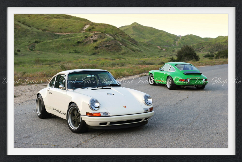 絵画風 壁紙ポスター (はがせるシール式) シンガー・ポルシェ 911 初代901型 シンガーデザイン仕様 2011年 【額縁印刷／トリックアート】 キャラクロ P901-006SGF1 (874mm×585mm) ＜日本製＞ ウォールステッカー お風呂ポスター