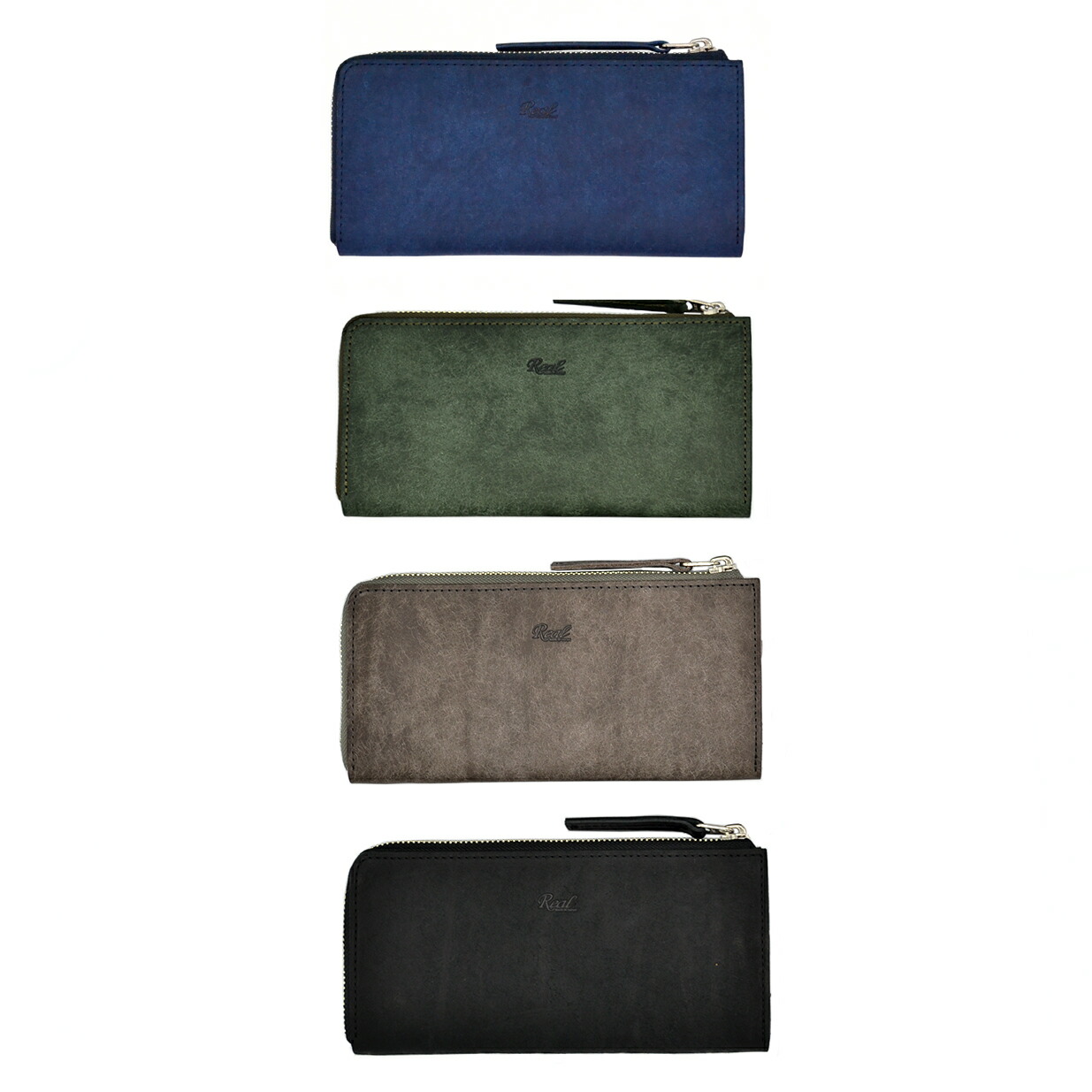 財布　長財布　Real レアル MARGOT マルゴーレザー 黒　グレー　緑　BLACK GRAY GREEN　ギフト　メンズ　レディース　高級　本革　イタリア産レザー　おしゃれ　プレゼント　クリスマス　バレンタイン　父の日　誕生日　日本製