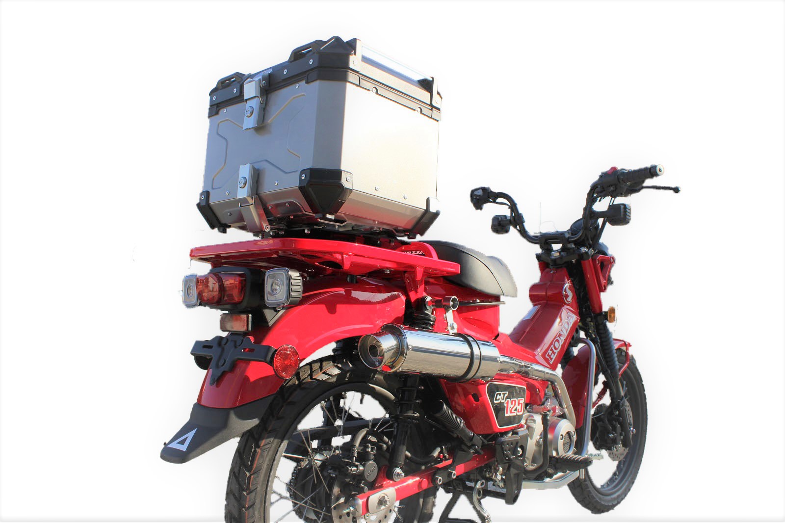 楽天市場 リアボックス トップケース ハンターカブ Ct125 アルミ製 45l カスタム バイク ツーリング アウトドア オフロード バイクカスタム シルバー バイク 車 マフラー Valiente