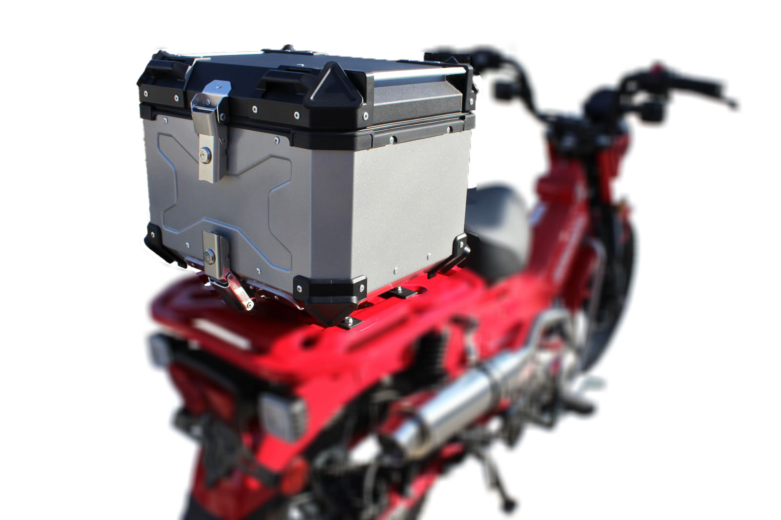 リアボックス トップケース ハンターカブ Ct125 アルミ製 45l カスタム バイク ツーリング アウトドア オフロード バイクカスタム シルバー Tajikhome Com