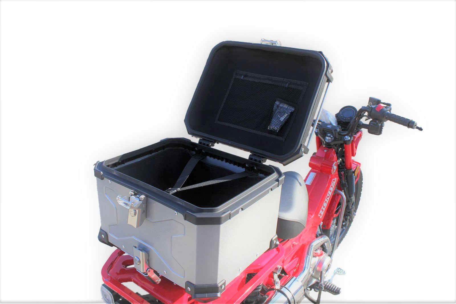 ◇高品質 バイクリアボックス アルミトップケース 45L Silver 銀 1033