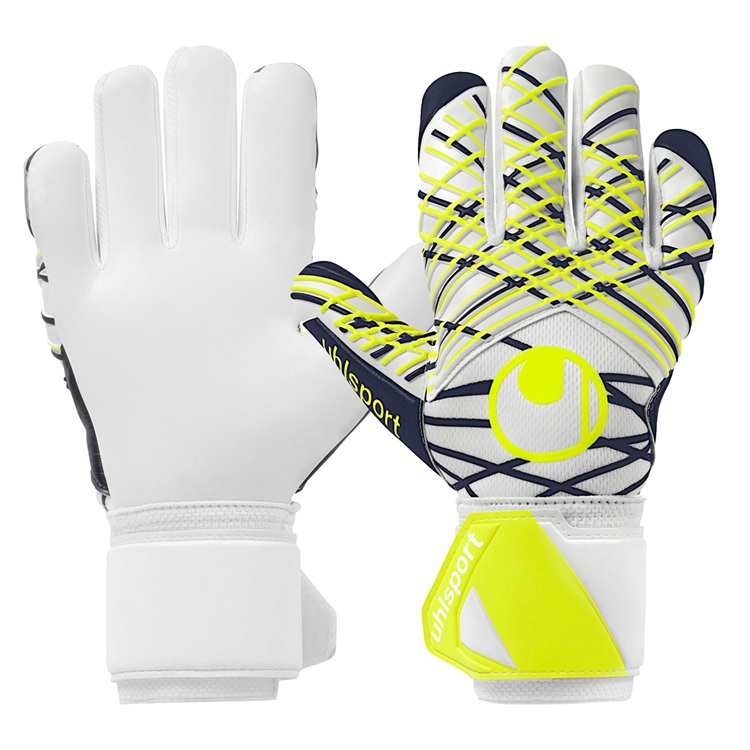Uhlsport ウールシュポルト アブソルートグリップ ハーフネガティブ プロジュニア 1011366 01 子供用 サッカー用 GKグローブ ゴールキーパー 白 黄色 特価