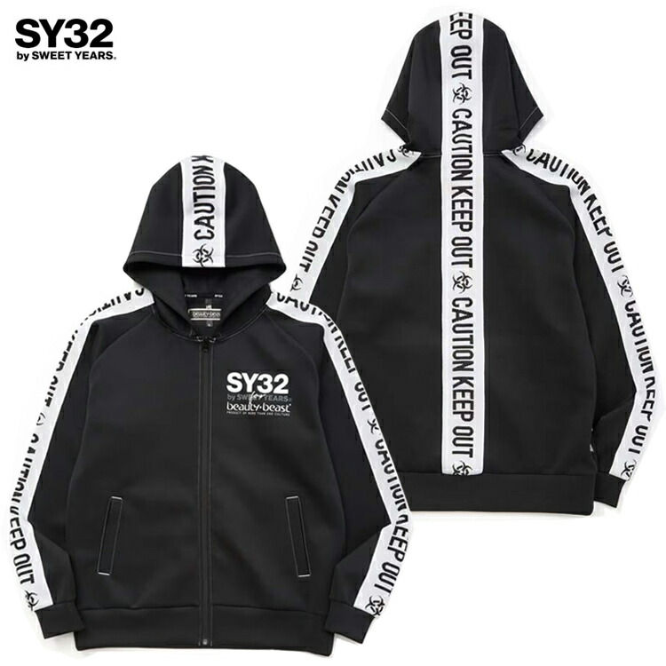 SY32 by SWEET YEARS ｴｽﾜｲｻｰﾃｨﾄｩｰ ﾊﾞｲ ｽｳｨｰﾄｲﾔｰｽﾞ Beauty : Beast COLLABORATION ZIP HOODIE 25SS sybb001 ﾋﾞｭｰﾃｨｰﾋﾞｰｽﾄ 共同研究 ジップフーディー パーカー プルオーバー 流汗 メンズ
