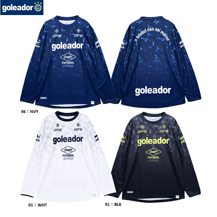 goleador ゴレアドール nevemguradationロングプラクティスシャツ 25AW G-2653 ロングプラシャツ 長袖 サッカー ウエア