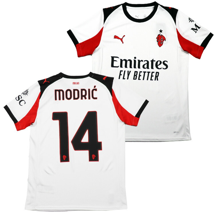PUMA ピューマ ＃14 ルカ・モドリッチ 25/26 ACミラン AWAY レプリカユニフォーム 779971-02 蹴球 目じるし付き添い人 闘技場プルオーバー