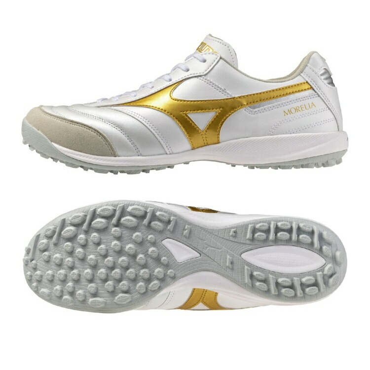 MIZUNO ミズノ モレリア サラ ELITE TF スーパーホワイトパール×ゴールド Q1GB261250 BRIGHT GOLD PACK  フットサル トレシュー 人工芝 土 レアルスポーツ