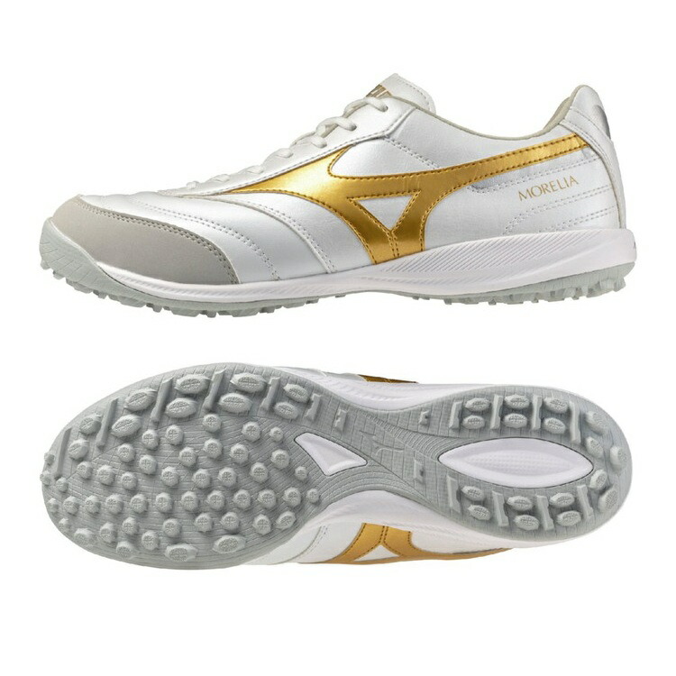 MIZUNO ミズノ モレリア サラ PRO TF スーパーホワイトパール×ゴールド Q1GB261350 BRIGHT GOLD PACK フットサル トレシュー 人工芝 土 レアルスポーツ
