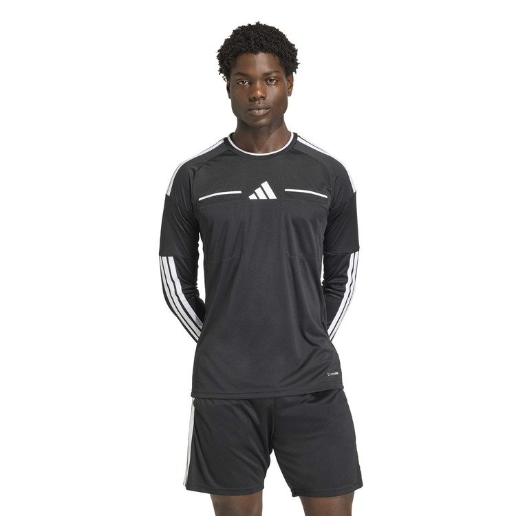 adidas アディダス レ無償性 26 長袖プルオーバー 黒いこと ve081 kf6643 蹴球 司法裁判 審判員 長袖 黒 労働者の一団のど頚