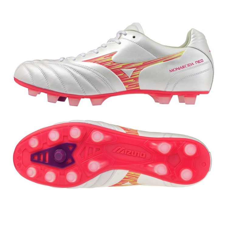 MIZUNO ミズノ モナルシーダ ネオ 3 WIDE ELITE 白いこと×サクラ色 P1GA262164 BLAZING FLAIR PACK  蹴球用 スパイク 生まれながらなめし革 広広とした