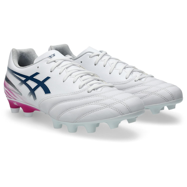 asics アシックス DS LIGHT ADVANCE WHITE/DIGITAL SAKURA 1103A125 101 サッカー スパイク ワイド 幅広 土 人工芝｜レアルスポーツ店
