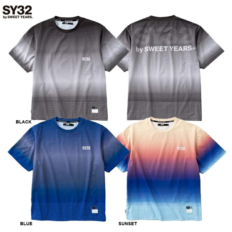 SY32 by SWEET YEARS ｴｽﾜｲｻｰﾃｨﾄｩｰ ﾊﾞｲ ｽｳｨｰﾄｲﾔｰｽﾞ GRADATION LOGO TEE 26SS 32-26錫1-35 半袖ティーシャツ カットソー ティーシャツ グラデーション