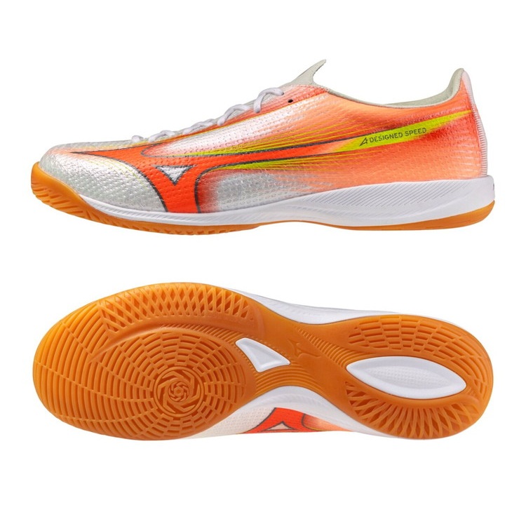 【取っておく6月11日発売】MIZUNO ミズノ ミズノアルファ 3 ELITE IN 白いこと×オレンジ色×黄色 P1GF266254 PRISM WHITE PACK フットサル 屋内競技場 インドア