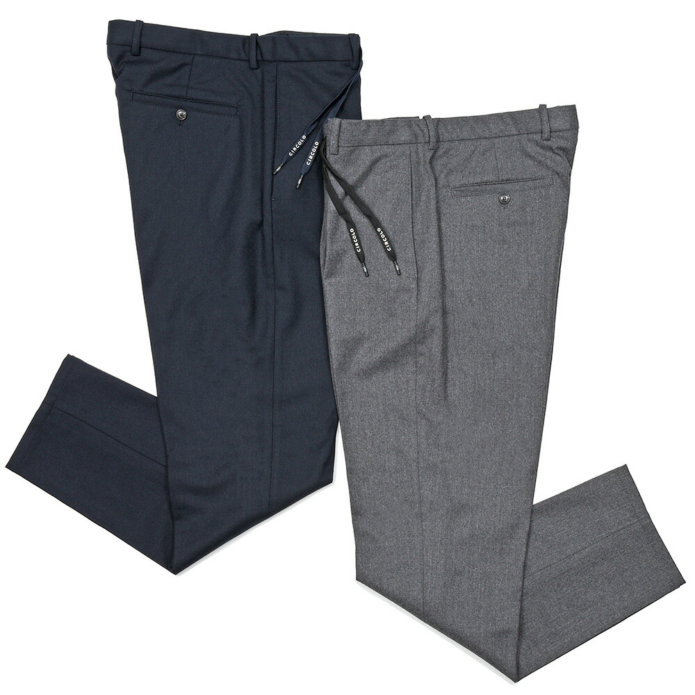CIRCOLO 1901（チルコロ1901） ヴァージンウールストレッチ ライトフランネル 1プリーツパンツ