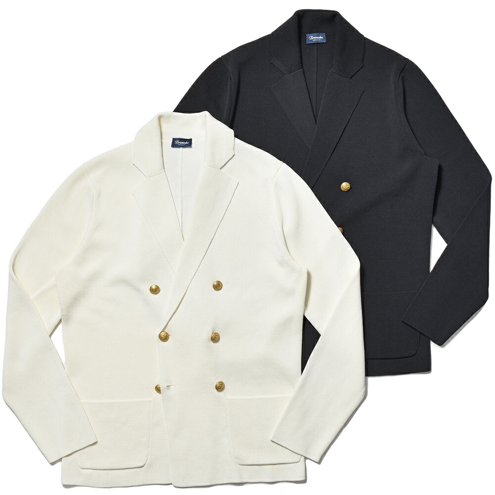 Drumohr イタリア製 ダブルジップ コットン ニットジャケット ブルゾン Drumohr イタリア製 ダブルジップ コットン ニットジャケット ブルゾン