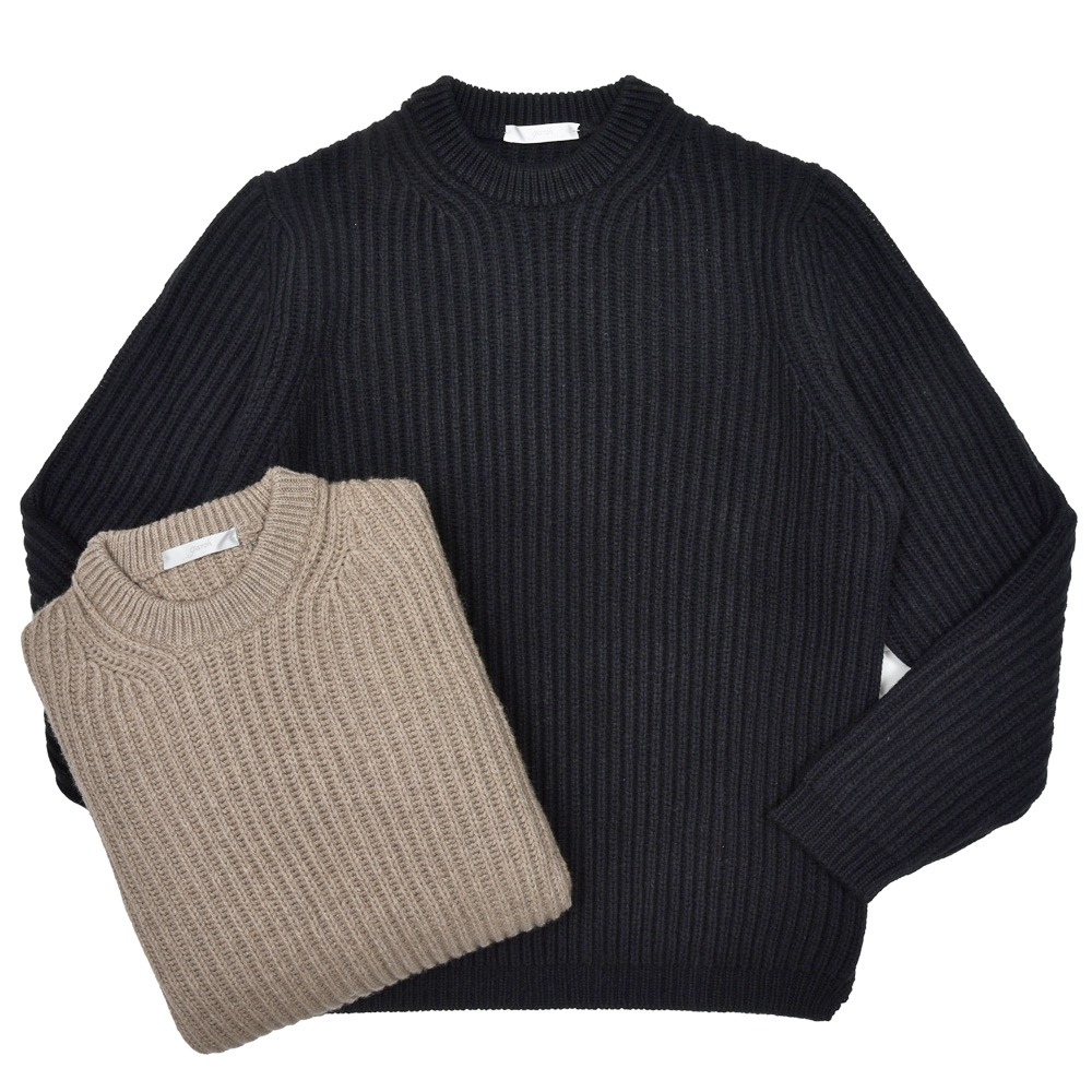 garoh（ガロウ）garoh knit02 ローゲージカシミア フィッシャーマン リブ クルーネックニット｜ring