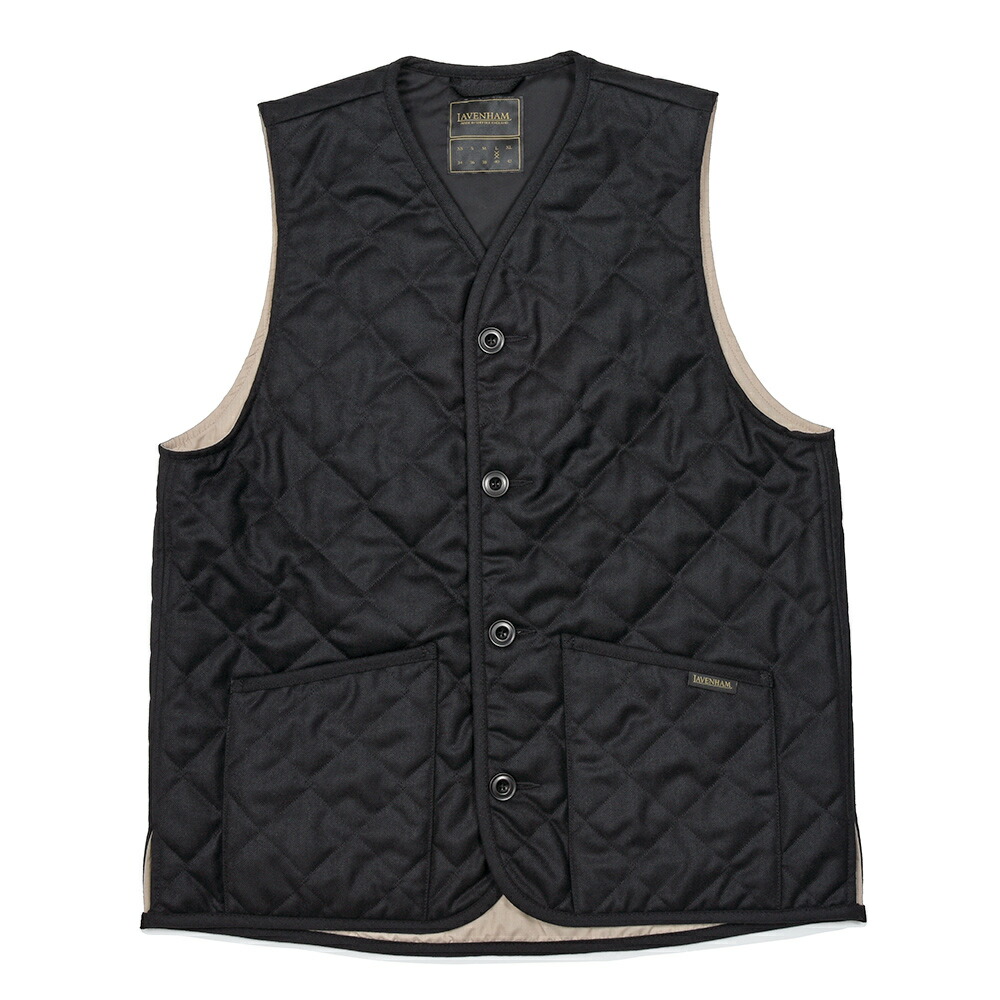 LAVENHAM（ラベンハム）BLACK EDITION Wool Button Front Gilet ウール ボタンフロントジレ