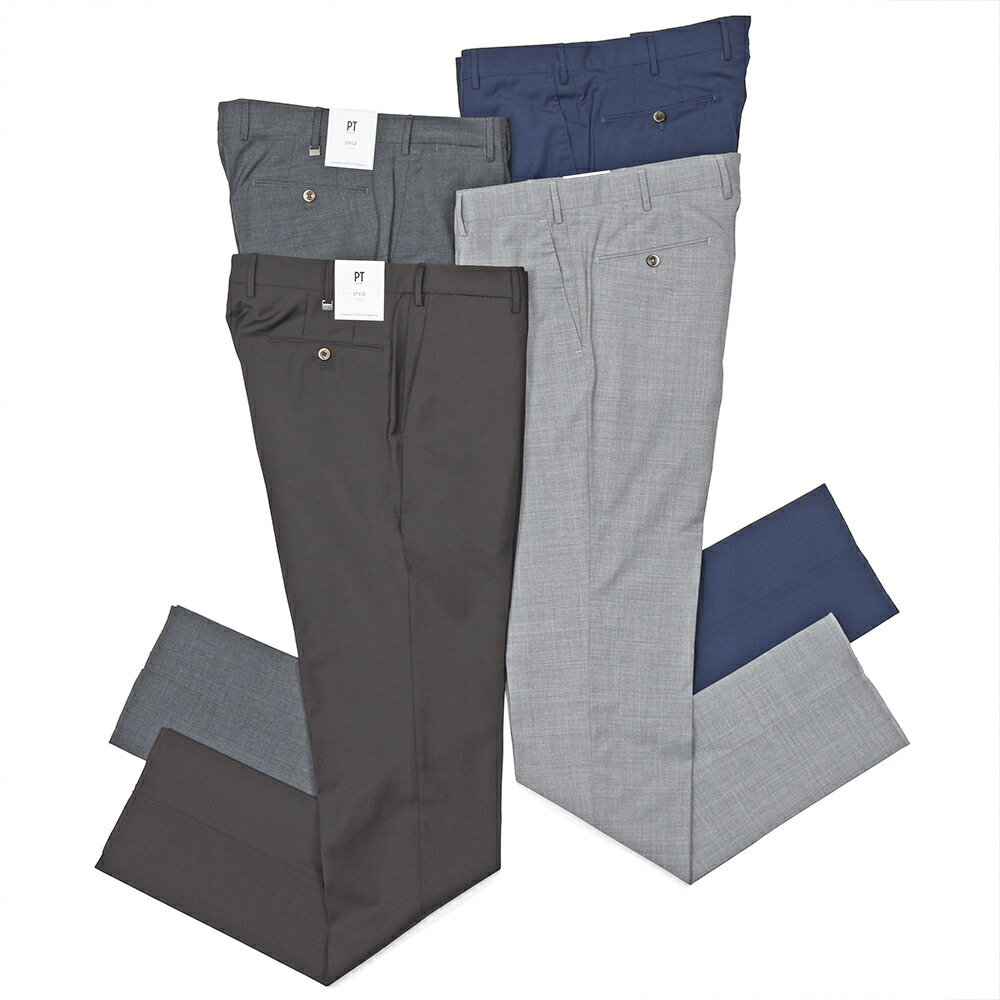 PT TORINO（ピーティートリノ）Travel ウォッシャブルテクノウール ストレッチ トロピカル ノープリーツドレスパンツ SLIM FIT/PO35