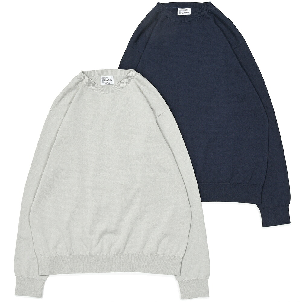 Yonetomi（ヨネトミ） HIGH TWIST COTTON KNIT PULLOVER コットン ハイゲージ クルーネックニット