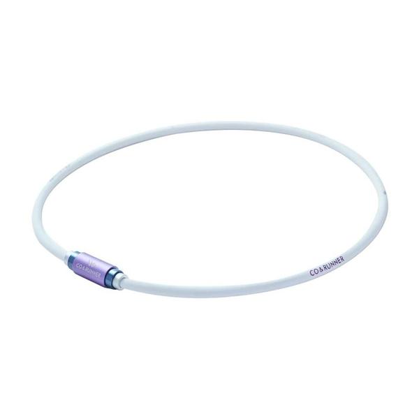 CO\u0026RUNNER コランナー 家庭用永久磁石磁気治療器 磁気ネックレス ホワイト VNS S(43cm)