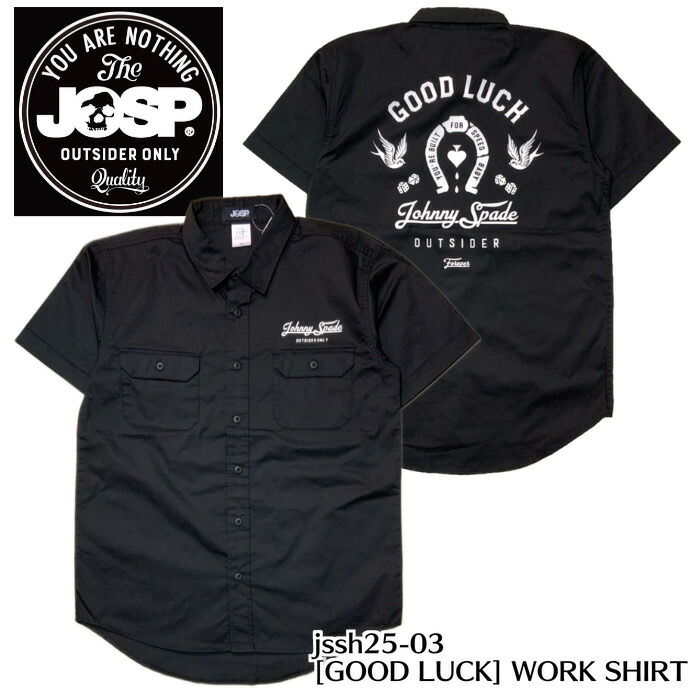 【JOHNNY SPADE/ジョニースペード】半袖プルオーバー/jssh25-03 [GOOD LUCK] WORK SHIRT