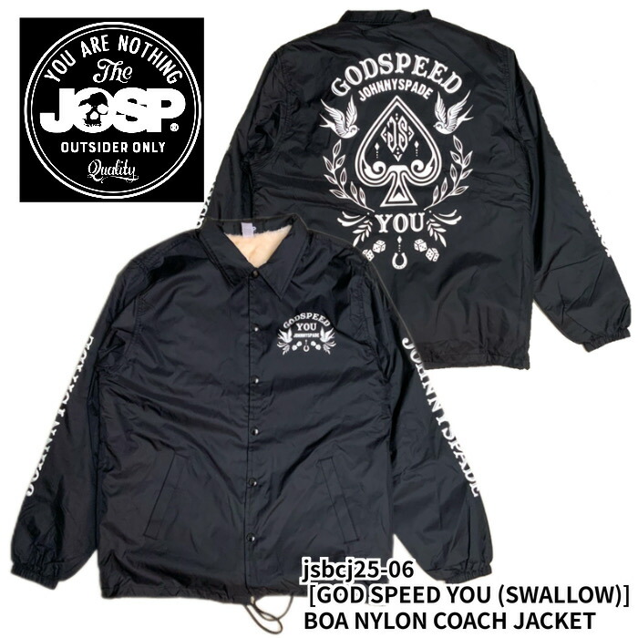 【JOHNNY SPADE/ジョニースペード】ボアコーチJKT/JSBCJ25-06/[GOD SPEED YOU (SWALLOW)]BOA NYLON COACH JACKET ★REAL DEAL
