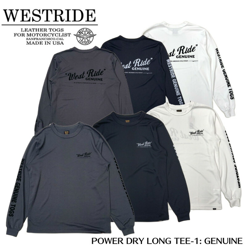 【WESTRIDE/ウエストライド】ロンT/POWER DRY LONG TEE-1: GENUINE★REAL DEAL WESTRIDE/ウエストライド/新潟/MADE IN NIIGATA/ハーレー/バイカー/アメカジ/モーターサイクル/レーシングダウン/Tシャツ/ロンティ/長袖/ボーダー/メンズTシャツ