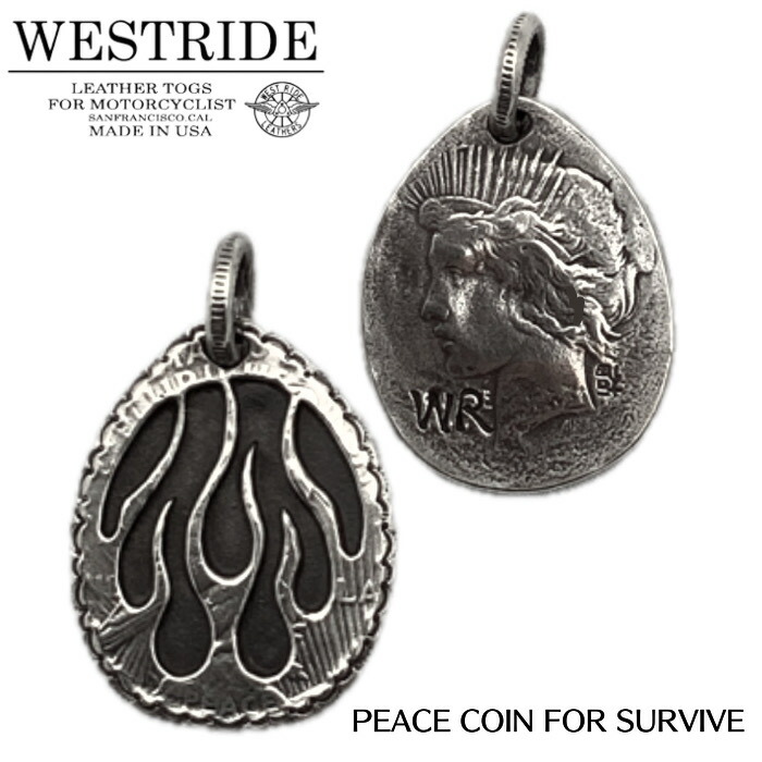 【WEST RIDE/ウエストライド】シルバートップ/PEACE COIN FOR SURVIVE ★REALDEALWESTRIDE/ウエストライド/新潟/MADE IN NIIGATA/ハーレー/バイカー/アメカジ/モーターサイクル/シルバートップ/アクセサリー/シルバー ジュエリー・アクセサリー-メンズジュエリー・アクセサリー