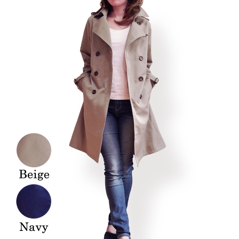 楽天市場 訳あり トレンチコート レディース 春コート アウター ベージュ ネイビー ｒ ｆ リアルファッション