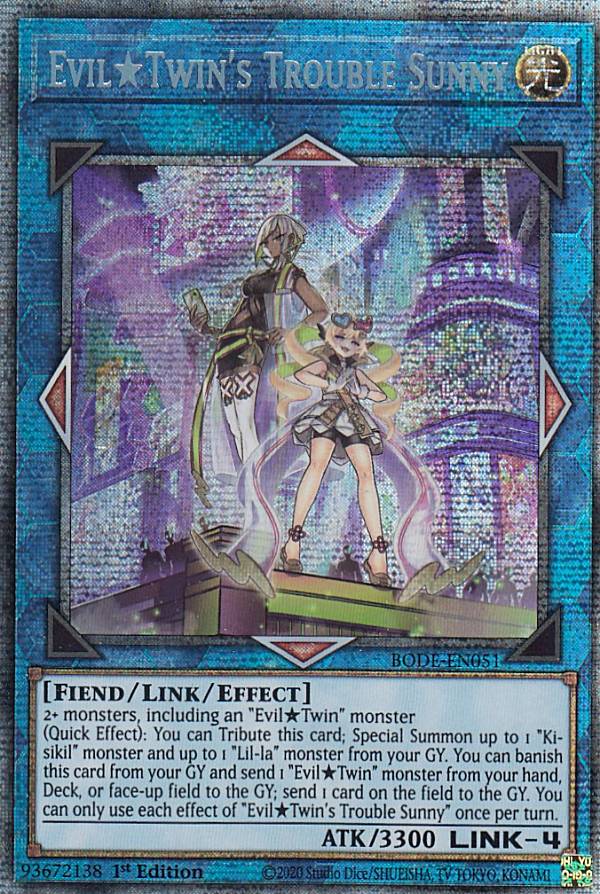 遊戯王 BODE-EN051 トラブル・サニー Evil★Twin's Trouble Sunny (英語版 1st Edition プリズマティックシークレットレア),Prismatic Secret Burst of Destiny 43,200円