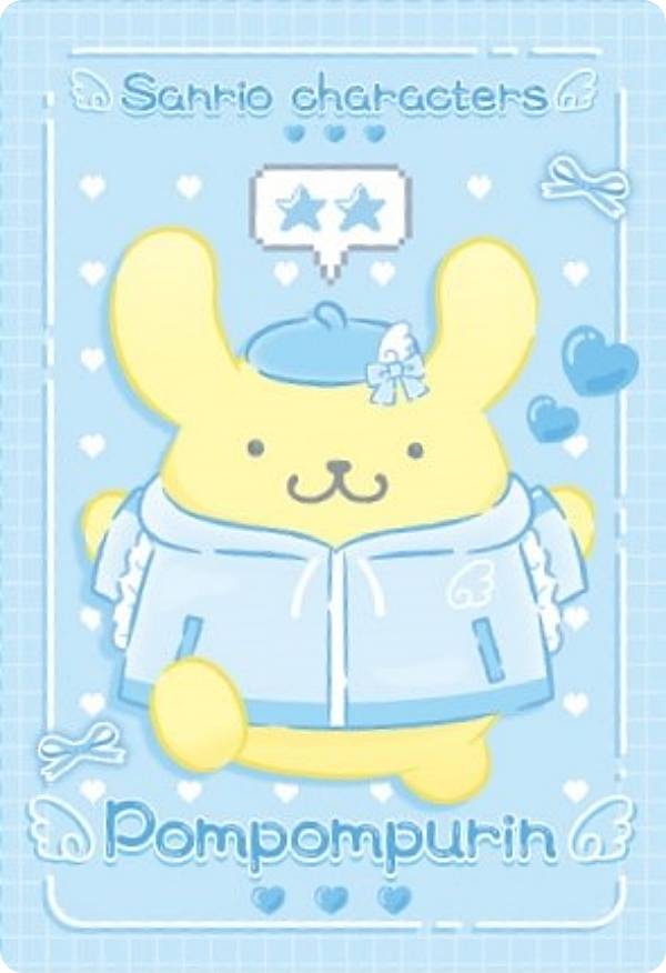 【02.ポムポムプリン (水色デイズ) (キャラクターカード) 】サンリオキャラクターズ ウエハース8画像