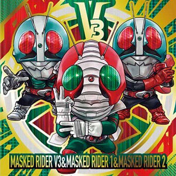 【[箔押し仕様] KR-4 仮面ライダーV3＆仮面ライダー1号＆仮面ライダー2号 (UR ウルトラレア) 】にふぉるめーしょん 仮面ライダーシリーズ シールウエハースvol.3画像