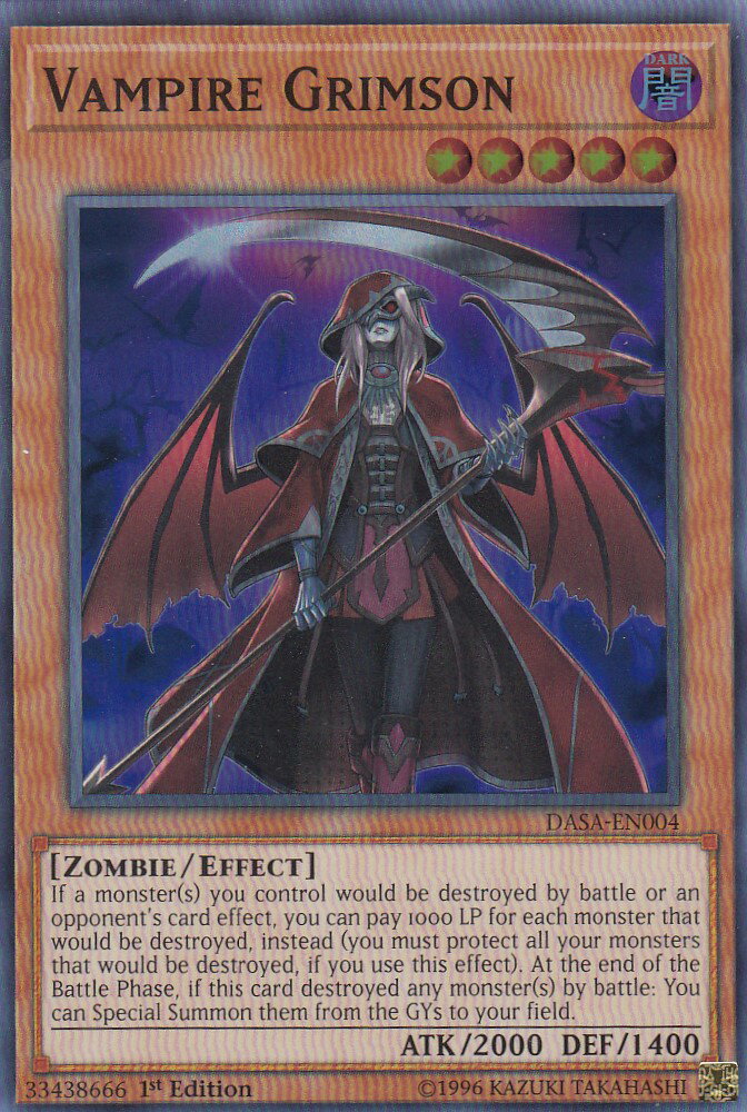 遊戯王 DASA-EN004 ヴァンパイア・グリムゾン Vampire Grimson(英語版 1st Edition スーパーレア)画像