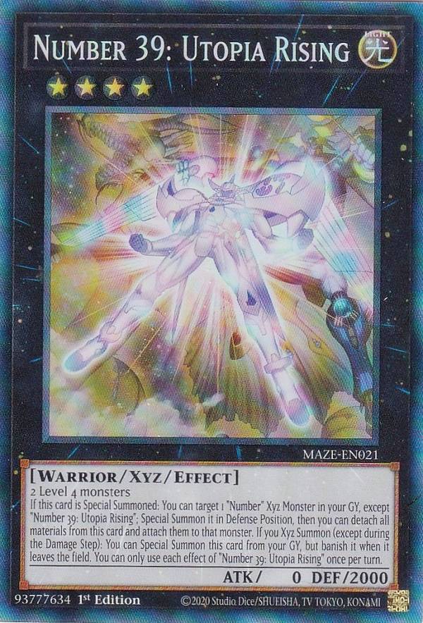 遊戯王 MAZE-EN021 Ｎｏ.３９ 希望皇ホープ・ライジング Number 39: Utopia Rising (英語版 1st Edition コレクターズレア) Maze of Memories