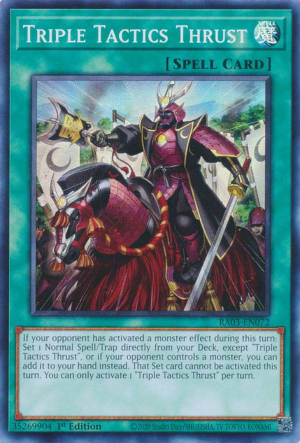 遊戯王 RA03-EN072 Triple Tactics Thrust 三戦の号 (英語版 1st Edition スーパーレア) Quarter Century Bonanza画像